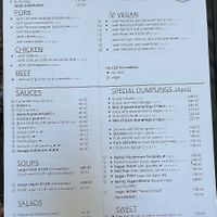Menu  at Dim Sum Spot Palackého in Prague