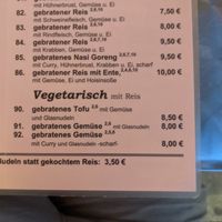 According to the owner #90 and #91 are vegan at Bistro Asia in Eppingen
