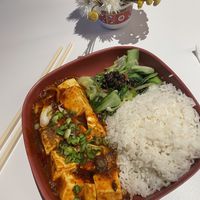 Delicious vegan Mapo Tofu  at Mamahuhu in San Francisco