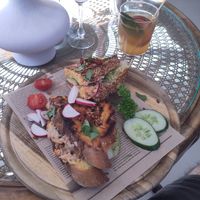 Vegan club sandwich at MOMI in Frankfurt