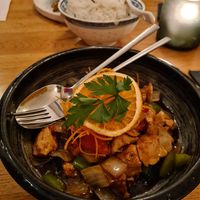 Chicken and veggies at The Butterfly Lovers in Berlin