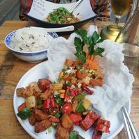 Tofu pot and dry chicken sichuan style at The Butterfly Lovers in Berlin
