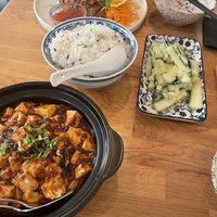 Mapo tofu, cucumber salad, fried duck  at The Butterfly Lovers in Berlin