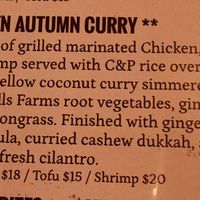 Get the tofu. It is beyond words. Wakes up every taste bud! at The Floridian in St Augustine