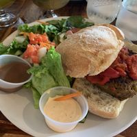 Veggie Burger (Black beans and sweet potatoes patty)   at The Floridian in St Augustine