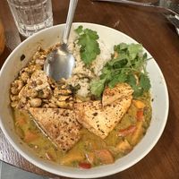 Curry dish with tofu   at The Floridian in St Augustine