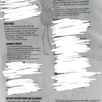 Lunch menu  at The Floridian in St Augustine