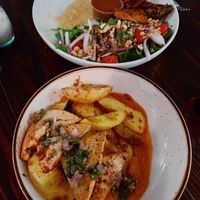 Front: Nicoise with tofu; back: greens & grains bowl with blackened tempeh  at The Floridian in St Augustine