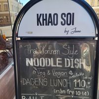 Welcome sign at Khao Soi by Jane in Uppsala