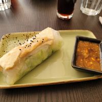 Fresh roll with tofu and peanut dipping sauce at Khao Soi by Jane in Uppsala