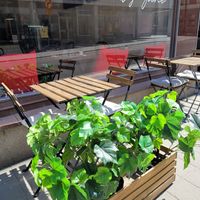 Outdoor seating at Khao Soi by Jane in Uppsala