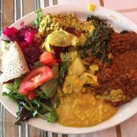 A sampling of some of the buffet options, the lentils on the bottom were AMAZING  at Abyssinia in Memphis