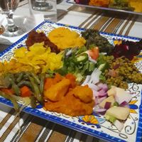 Dinner vegetarian platter at Abyssinia in Memphis