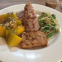 Rice dish with tofu at Soma Cafe in Ubud