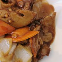 No pato vegan con verduras at Hong Kong II in Lanzarote