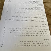Hebrew menu with vegan or dishes that can be made vegan marked  at Tzemah in Jerusalem