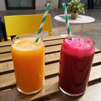 Fresh juices at REVIV in Malaga