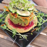 Cheakpeas pancake with guacamole 🥰 Perfect breakfast!! at REVIV in Malaga