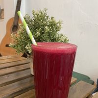 Beetroot, apple and something else juice  at REVIV in Malaga