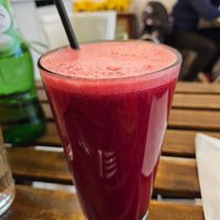 Beetroot juice at REVIV in Malaga