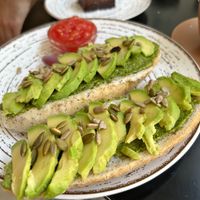 A toast (open panini I think? Not the kind of toast us Brits are used to). This one was the pesto one. Yum! at REVIV in Malaga