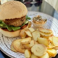 Vegan burger  at REVIV in Malaga