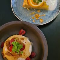 Parfait (best desert ever, just outstanding!!!) and delicious orange cake at De Nieuwe Kantine in Arnhem