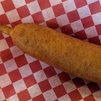 corn dog at Vegan Junk Food in Portland
