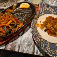 Fajitas (sauteed vegetables with tortilla) at La Casita Mexicana in Fuengirola