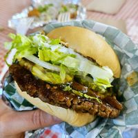 Ono Burger on a Gluten-Free Bun at The Wagon in Portland