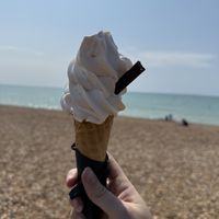 Vegan whippy with a chocolate stick   at Ice Cafe in Brighton