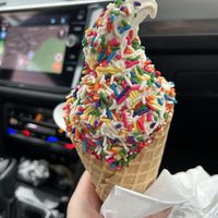 Vanilla creemee with rainbow sprinkles  at Offbeat Creemee in Essex Junction