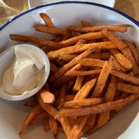 Crispy fries with vegan mayo  at Cactus Club Cafe in Vancouver