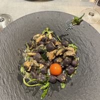 Mushroom gnocchi (half eaten - portion was twice this size, and looked a lot better presented )  at Casito Mediterraneo in Gran Canaria