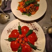 Ravioli filled with Hummus & purple Gnocchi with Pumpkin at Casito Mediterraneo in Gran Canaria