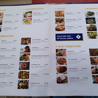 Menu, several of the vegetarian dishes are vegan at Sha'aam in Valkenburg