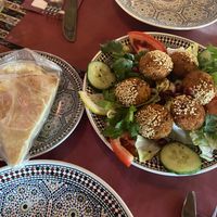 Falafel with Syrian flatbread (best falafel I’ve ever had!)  at Sha'aam in Valkenburg