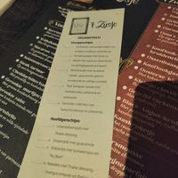 December 2023 vegan kaartje als optie. at 't Zusje in Doetinchem