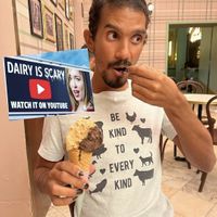 Be Kind To Every Kind (dont pay others to r4p3 cows just so you can have cows milk ice cream. at Anita Gelato - Old San Juan in San Juan