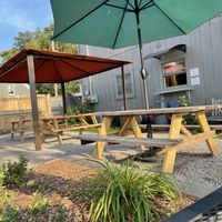 Outdoor seating  at New Bohemian Cafe in Northport