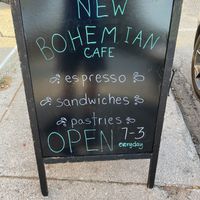 Sign at New Bohemian Cafe in Northport