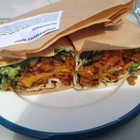 Vegan pakora wrap at The Porthole in Woolacombe