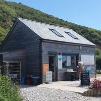 The cafe (indoor seating upstairs) at The Porthole in Woolacombe