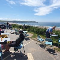 Outdoor seating 💙 at The Porthole in Woolacombe