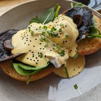 Mushroom eggs Benedict at Stir - Chesterton in Cambridge