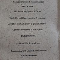 Our menu of the night at neobiota in Cologne