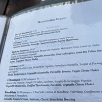 Vegan section of menu.  at Pizzeria Pellegrino in Aci Castello