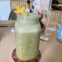 Green smoothie (yum!)  at Kumara Vida in Pereira