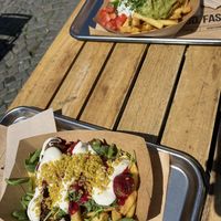Pink Persia Poutine and Tijuana Street Fries   at Frittenwerk - Salzstraße in Muenster