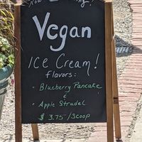 Rotating vegan flavors are advertised here. at The Udder Place in New Paltz